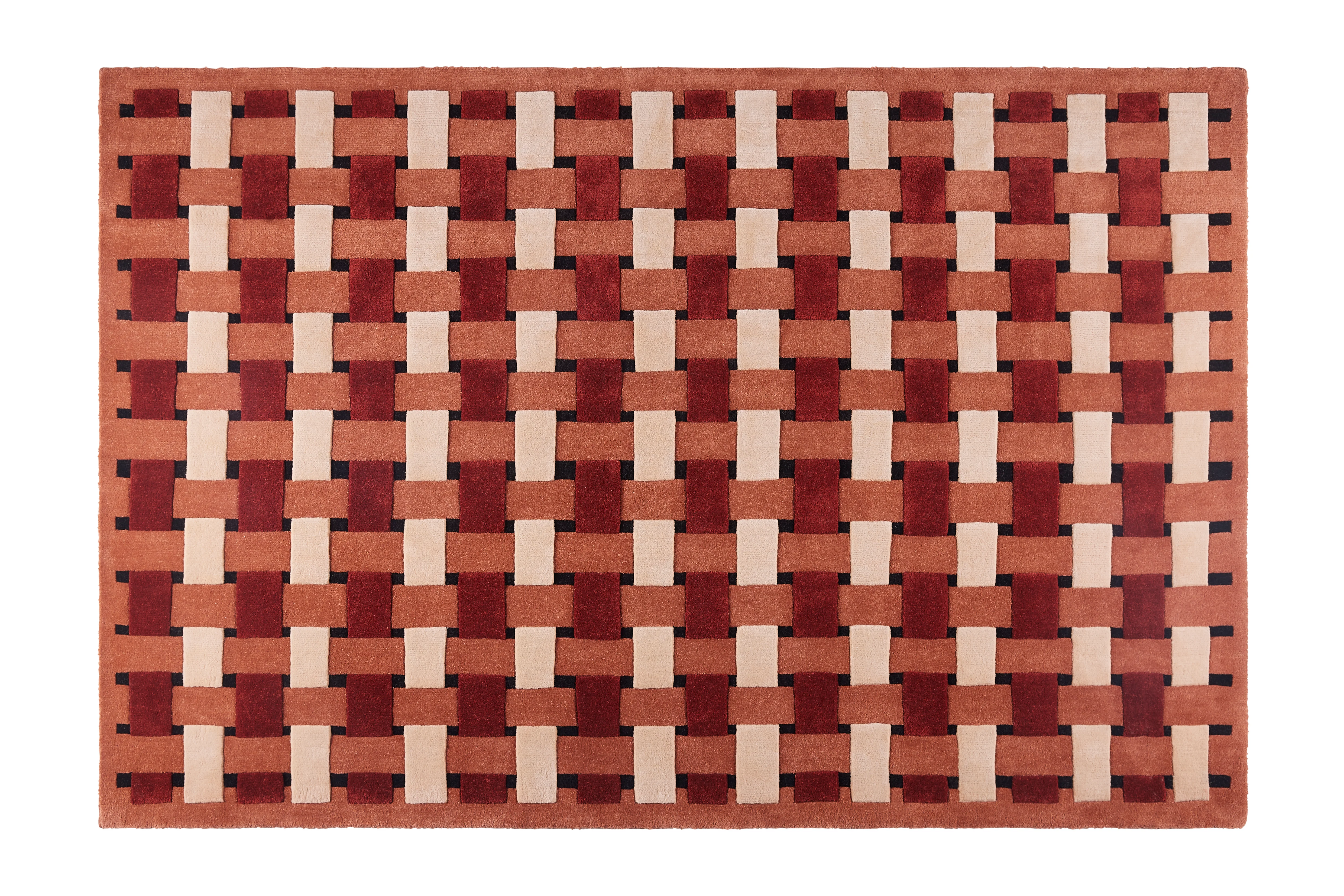 Basket Weave Rug - Blood Orange