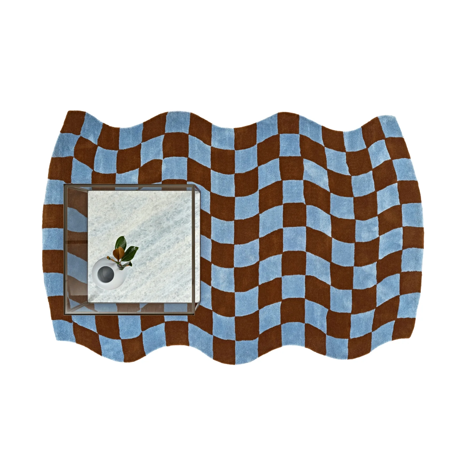 Giglio Rug - Blu e Marrone - Image 3